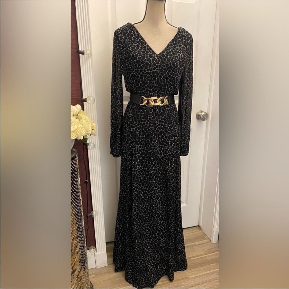 Armani Jeans Blackβand Gold Long Sleeve Dress, US6